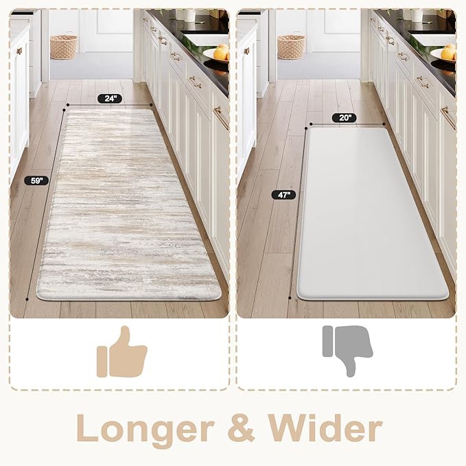 KIMODE Anti Fatigue Mats for Kitchen Floor, Farmhouse Kitchen Runner Rugs - Image 2