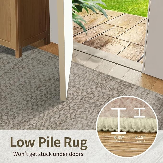 Rugxara 3x5 Washable Entryway Rug, Non Slip Boho Runner Rugs - Image 6