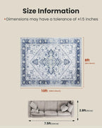 AMADA HOMEFURNISHING Washable Area Rug, Low-Profile Large Area Rug - Image 2