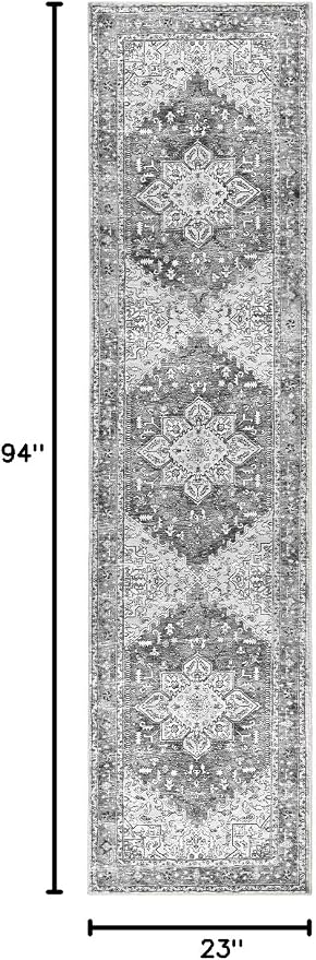 Yamaziot Washable Runner Rug, 2x8 Non-Slip Boho Vintage Hallway Rug Runner - Image 2