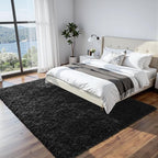 8x10 Area Rugs for Living Room Rug: Soft Fluffy Shag Black Rugs for Bedroom - Image 3