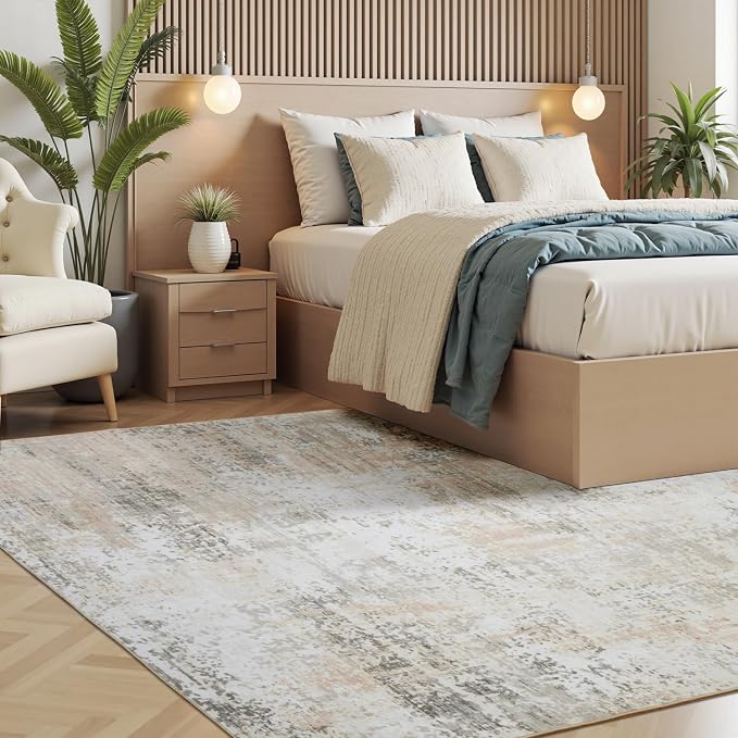 6x9 Abstract Rugs for Bedroom, Neutral Area Rug - Image 6