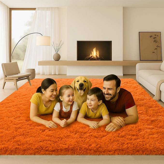 Large 9x12 Area Rug for Living Room, Soft Shag Rugs for Bedroom, Non-Slip Ultra - Image 3