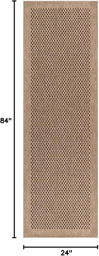 CAMILSON Indoor and Outdoor Runner Rug Natural Sisal Boho Woven Design - Image 2