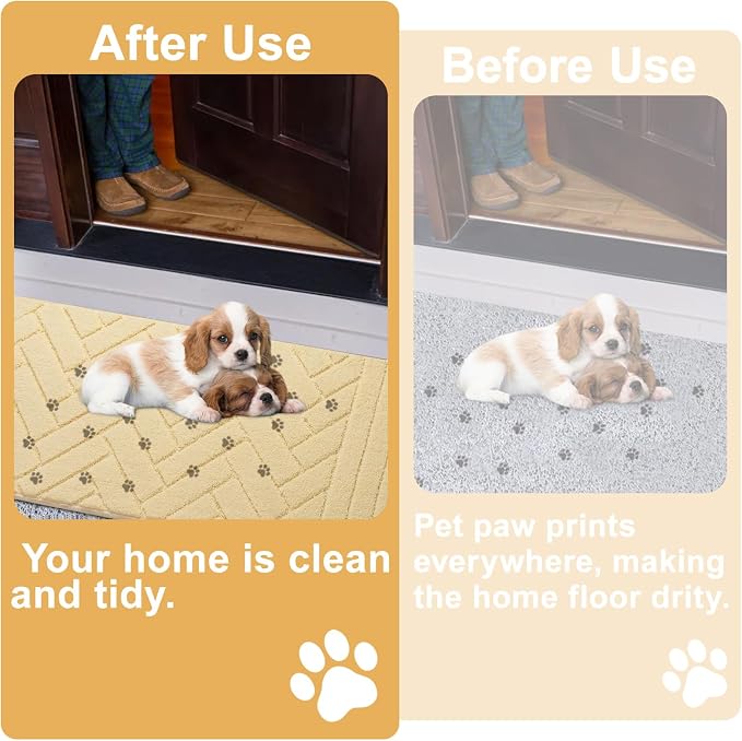hicorfe Indoor Doormat, Front Back Door Mat Rubber Backing Non Slip Door Mats - Image 7