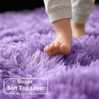Amdrebio Purple Round Rugs 5Ft for Girls Bedroom Decor Aesthetic, Fluffy Fuzzy - Image 4