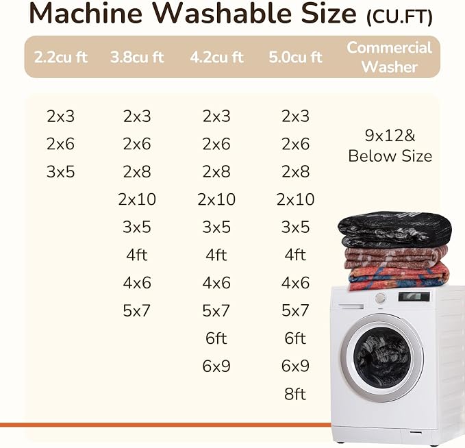 BESTSWEETIE Area Rug 8x10 Rug Machine Washable Non-Slip Low Pile Print Pattern - Image 5