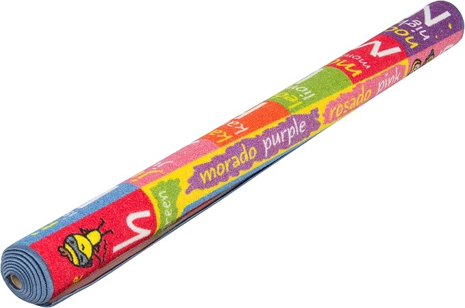 KC Cubs Bilingual Educational Kids Rug – English & Spanish ABC, Colors & - Image 6