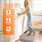 Kitchen Mats for Floor, 1 Inch Extra-Thick Kitchen Rugs, Non-Slip & Waterproof - Image 5