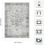 Rugxara Area Rugs 5x7, Washable Rugs - Image 2