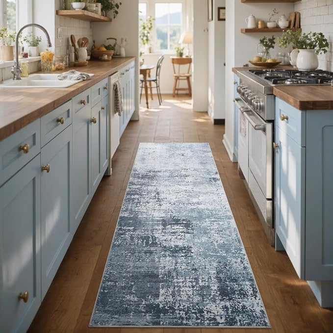 2x6 Ft Washable Runner Rug, Non-Slip Low Pile Hallway Kitchen Area Rug - Image 4