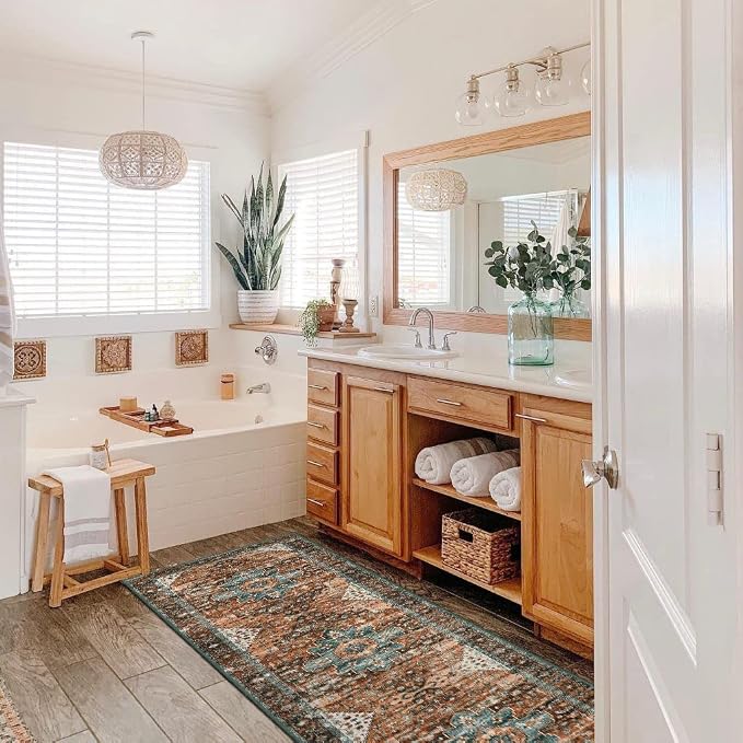 Moynesa Washable Rug Runners for Hallways, Boho 2'6"x8' Runner Rug Non-Slip - Image 8