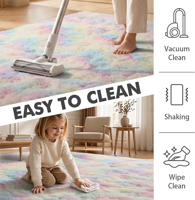 6x9 Ft Large Shag Kids Colorful Rug - Image 7