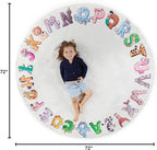 ABC Alphabet Rug for Kids – 6 ft Round White Play Mat for Toddlers & Babies - Image 2