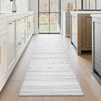 2x10 Runner Rug Machine Washable Non Slip Area Rug Distressed Neutral Moroccan - Image 3