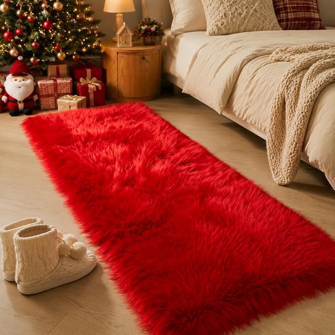 EasyJoy Ultra Soft Faux Fur Rug Fluffy Sheepskin Rug - Image 3