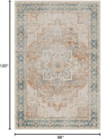 Rugxara 8X10 Orange Boho Rug, Large Washable Area Rugs - Image 2
