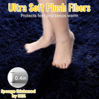 PAGISOFE Navy Blue Runner Rug 2x6, Fluffy Dark Blue Rugs - Image 3
