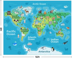 Kids Playroom Rug, 8x10ft World Map Play Mat - Image 2