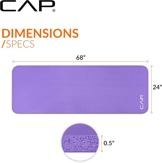 CAP Barbell 1/2-Inch High Density Exercise Yoga Mat - Image 4