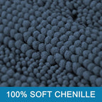 H.VERSAILTEX Bath Mats for Bathroom Non Slip Thick Chenille Striped Bath Rug - Image 3