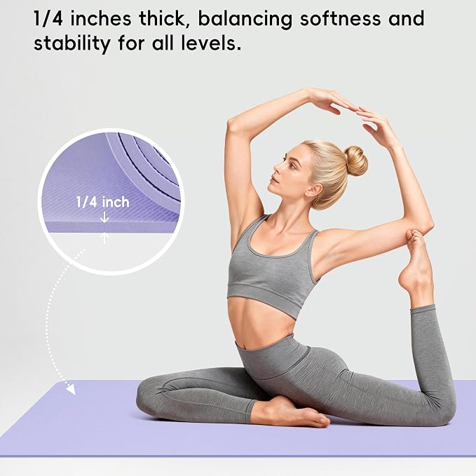 Extra Wide Yoga Mat 72" x 32", 6mm Non Slip TPE Exercise Mat - Image 4