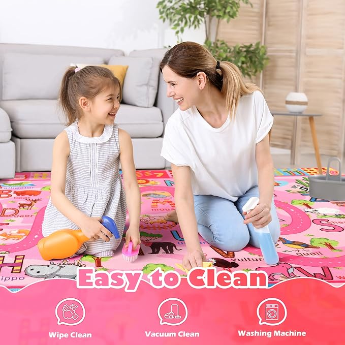 Terrug Kids Rug for Playroom, Educational Classroom Rug for Kids Room, Washable - Image 7
