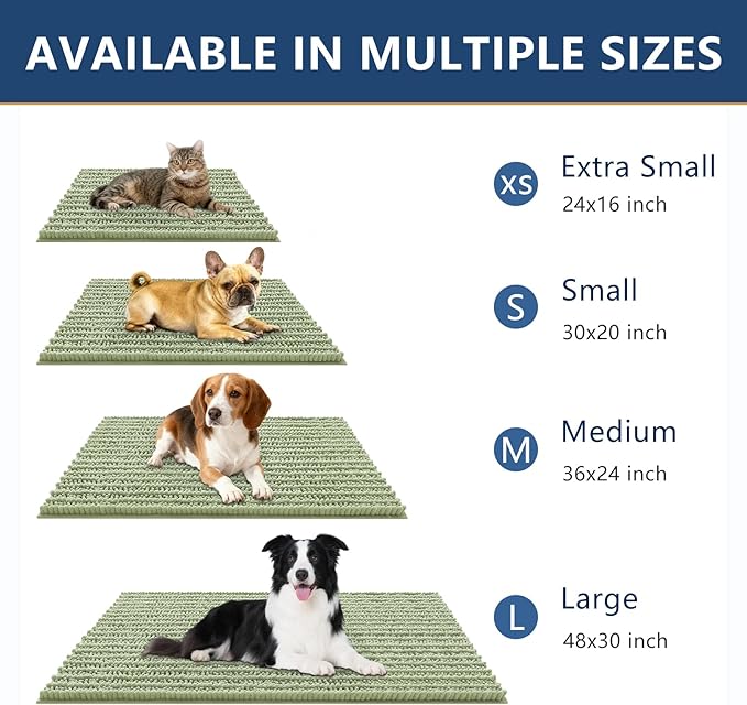 Smiry Dog Door Mat for Muddy Paws 30x20, Absorbent Dirt Trapper, Non-Slip - Image 3