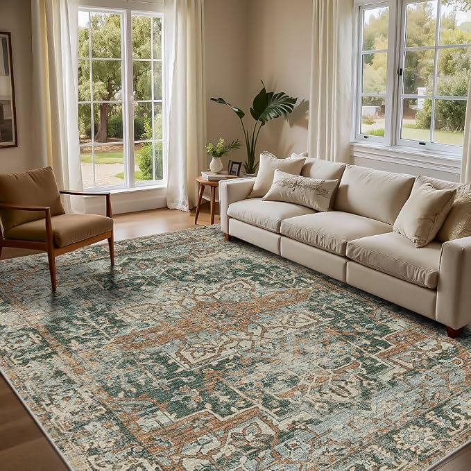 Rugxara 5x7 Area Rugs for Living Room Bedroom, Washable Rug, Non Slip & Low by Rugxara