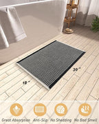 AMOAMI Upgraded Waffle Bath Mat, Super Absorbent Non Slip Bath Mats - Image 2