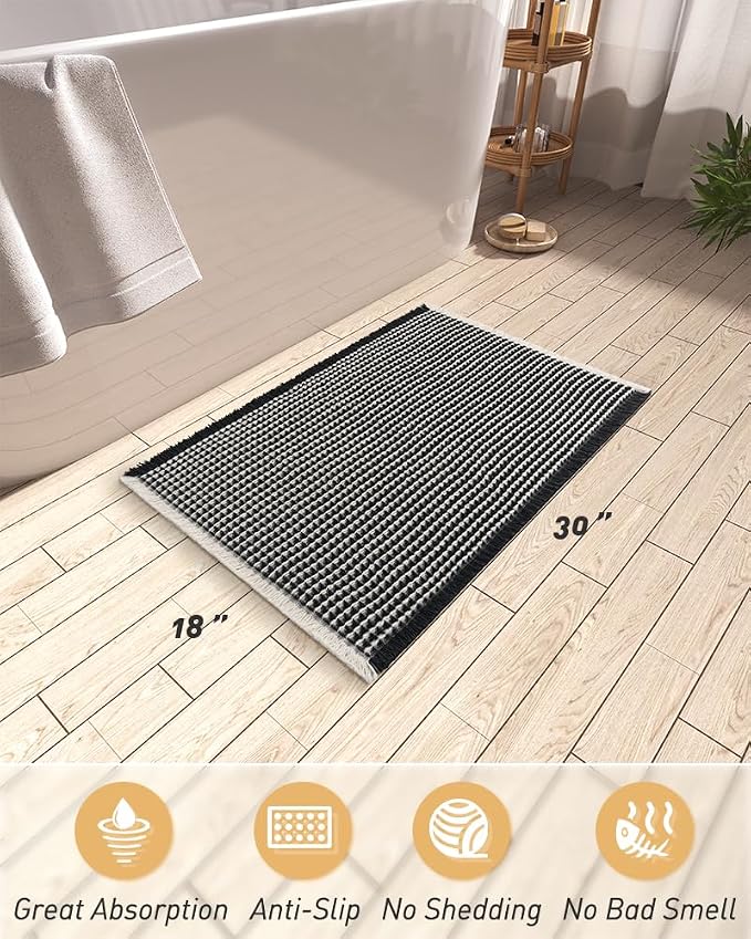 AMOAMI Upgraded Waffle Bath Mat, Super Absorbent Non Slip Bath Mats - Image 2
