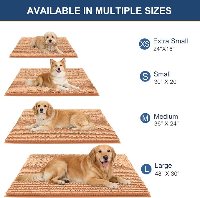 OLANLY Dog Door Mat for Muddy Paws 36x24, Ultra Absorbent Chenille Mud Doormat - Image 2
