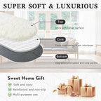 Soft Fluffy Area Rug for Bedroom, Cream White Fuzzy Shaggy Oval Throw Rugs for - Image 4