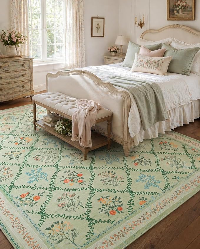 YIHOUSE Green Washable 6x9 Area Rugs - Image 2