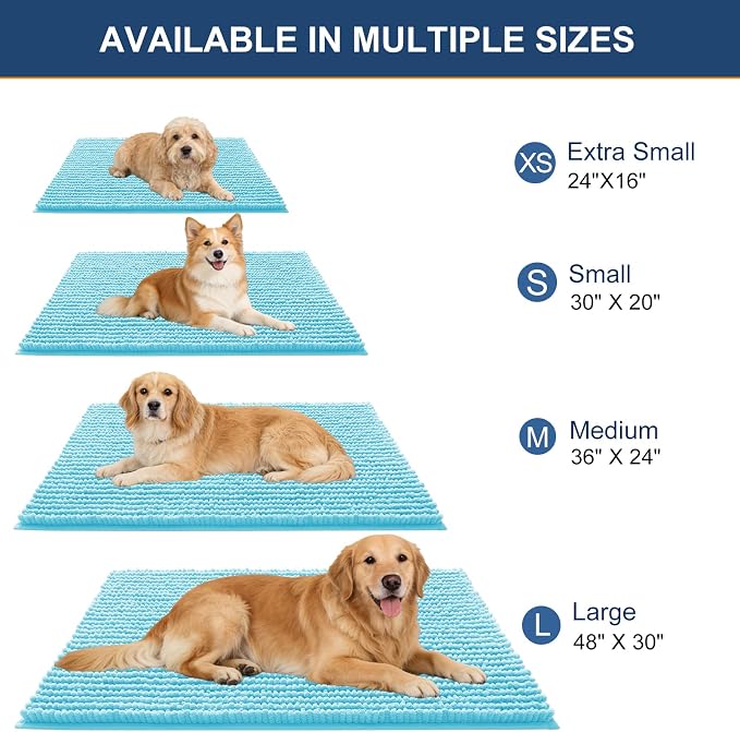 OLANLY Dog Door Mat for Muddy Paws 44x24, Ultra Absorbent Chenille Mud Doormat - Image 2
