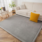 MAXYOYO Grey Coral Velvet Area Rug, Thick Japanese Tatami Mat Living Room Carpet - Image 2