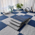 12pcs Carpet Squares Puzzle Floor Mat, Plush Interlocking Carpet Tiles - Image 2