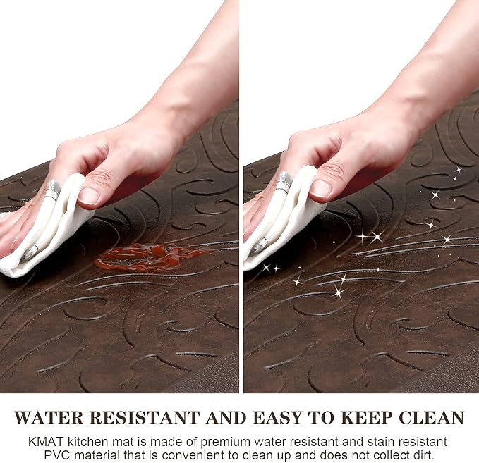 KMAT 2PCS Kitchen Mat Cushioned Anti-Fatigue Floor Mat, Waterproof Non-Slip - Image 4