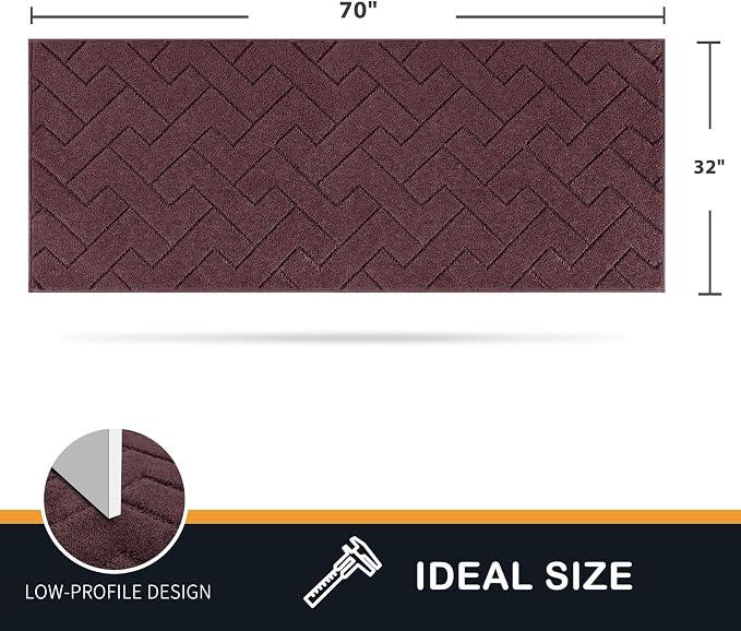 PURRUGS Dirt Trapping Door Mat 32" x 70", Non-Slip Machine Washable Entry Rug - Image 2