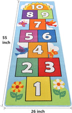 Hop and Count Hopscotch Rug, Kids Floor Play Area Rug Game Carpet Crawl Jump Mat - Image 3