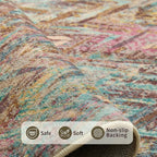 Rugxara Floral Rug for Living Room Bedroom, 4x6 Washable Rug, Vintage Boho Style - Image 4