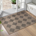 Lahome Zelie Checkered Washable 2x3 Brown Kitchen Rugs Non Slip, Small Printed by Lahome