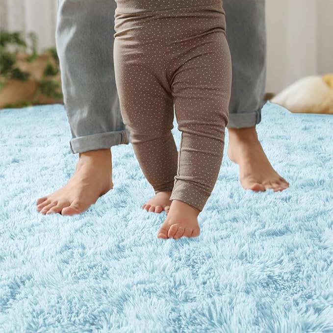 YJ.GWL Runner Rugs for Hallway, 2x4 Washable Small Light Blue Bedside Rugs for - Image 7