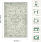 Rugxara 6x9 Washable Area Rug for Living Room, Vintage Large Boho Rugs for - Image 2