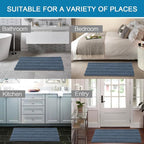 H.VERSAILTEX Bath Mats for Bathroom Non Slip Thick Chenille Striped Bath Rug - Image 6