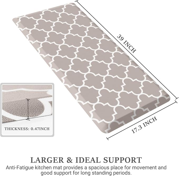WISELIFE Kitchen Runner Rugs Anti-Fatigue mats, 17.3"x 39", Non Slip Waterproof - Image 2