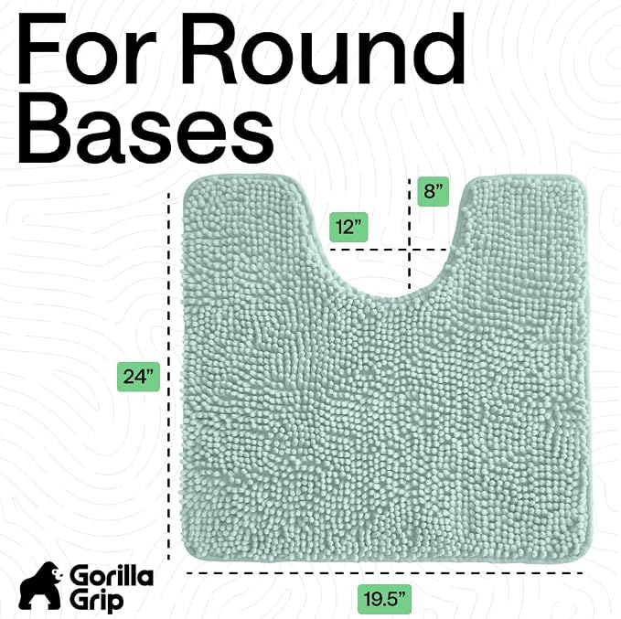 GORILLA GRIP Plush Absorbent Shaggy Chenille Bath Rug Mat - Image 2
