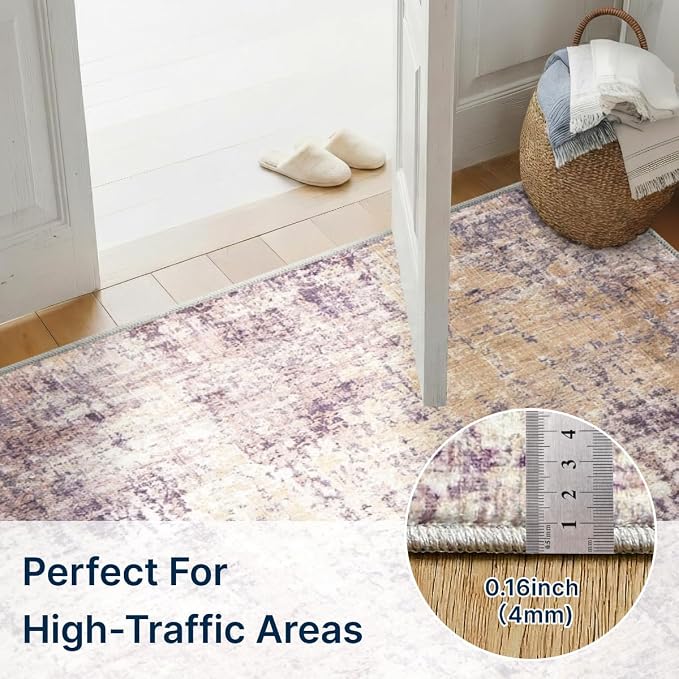 2x3 Rug for Entryway Hallway-No Slip Soft Carpets Modern Abstract Indoor Floor - Image 2