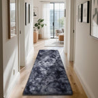 Soft Runner Rugs for Bedroom, Mottling Dark Grey 3x7 Area Rugs Fluffy Rug Shag - Image 2