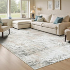 8x10 Rugs for Living Room, Neutral Large Abstract Area Rug, Non-Slip Machine - Image 8